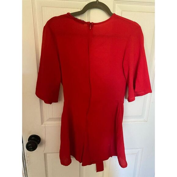 PrettyLittleThing Red Plunge Jumpsuit - Picture 4 of 4